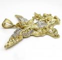 10k yellow gold two tone super xl angel vs demon pendant