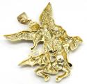 10k yellow gold two tone super xl angel vs demon pendant