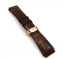 20mm aqua master genuine stainless steel rose gold brown leather band 