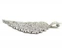 14k unisex gold medium diamond angel wing pendant 2.00ct