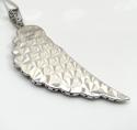 14k unisex gold medium diamond angel wing pendant 2.00ct