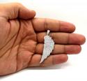 14k unisex gold medium diamond angel wing pendant 2.00ct