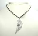 14k unisex gold medium diamond angel wing pendant 2.00ct