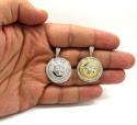10k yellow and white gold halo medusa head diamond pendant 0.98ct