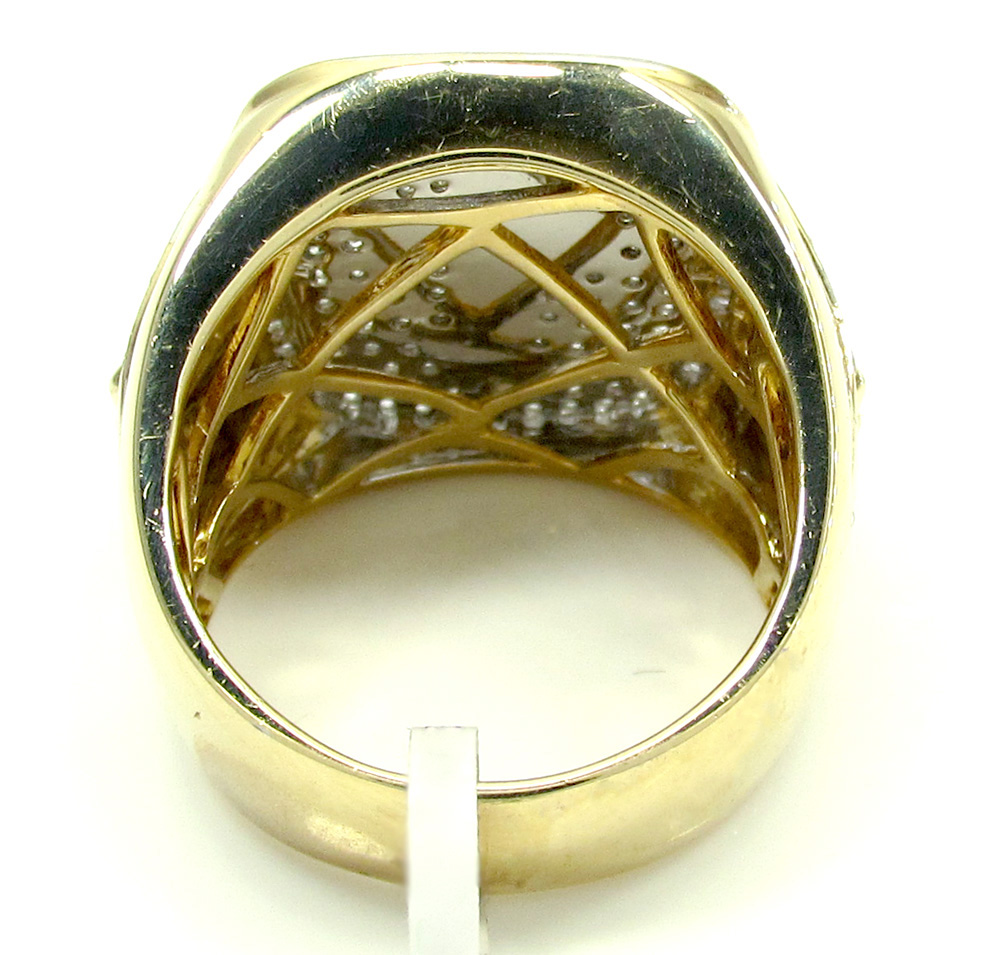 14k yellow and white gold diamond cross ring 1.32ct - Image 5