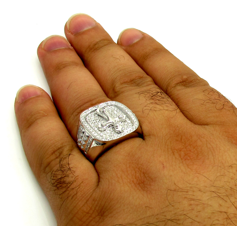 14k yellow and white gold diamond cross ring 1.32ct - Image 7