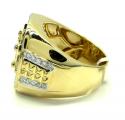 14k yellow and white gold diamond cross ring 1.32ct
