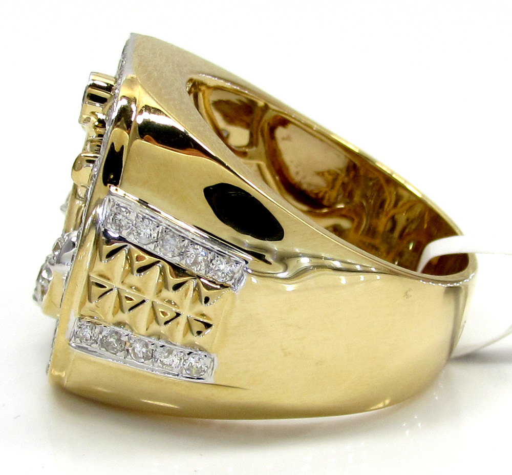 14k yellow and white gold diamond anchor ring 1.40ct