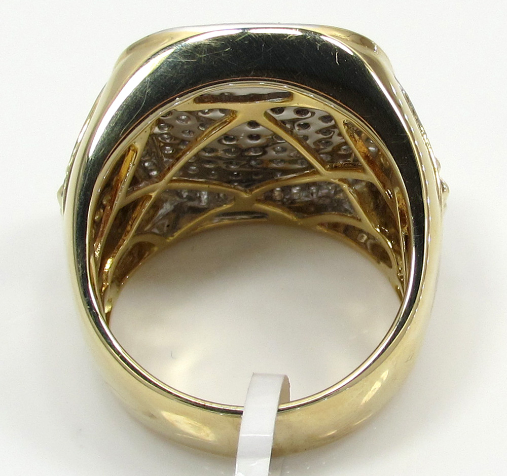 14k yellow and white gold diamond dollar sign money ring 1.56ct