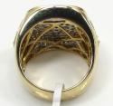 14k yellow and white gold diamond dollar sign money ring 1.56ct