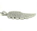 14k unisex white gold super xl diamond angel wing pendant 7.70ct