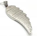 14k unisex white gold super xl diamond angel wing pendant 7.70ct