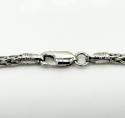 14k white gold hollow skinny wheat franco chain 16-24 inch 2.2mm