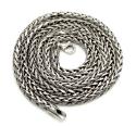 14k white gold hollow wheat franco chain 16-30 inch 3.5mm
