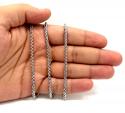 14k white gold hollow wheat franco chain 16-30 inch 3.5mm