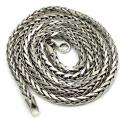 14k white gold medium hollow wheat franco chain 16-30 inch 4mm