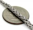 14k white gold medium hollow wheat franco chain 16-30 inch 4mm