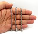 14k white gold medium hollow wheat franco chain 16-30 inch 4mm