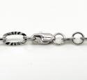14k white gold fancy hollow diamond cut oval box chain 16-20