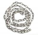 14k white gold fancy hollow oval box chain 16-30 inch 3.5mm