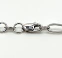 14k white gold fancy hollow oval box chain 16-30 inch 3.5mm