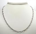 14k white gold fancy hollow oval box chain 16-30 inch 3.5mm