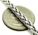 14k white gold large hollow wheat franco chain 28-30 inch 4.5mm