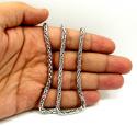 14k white gold large hollow wheat franco chain 28-30 inch 4.5mm