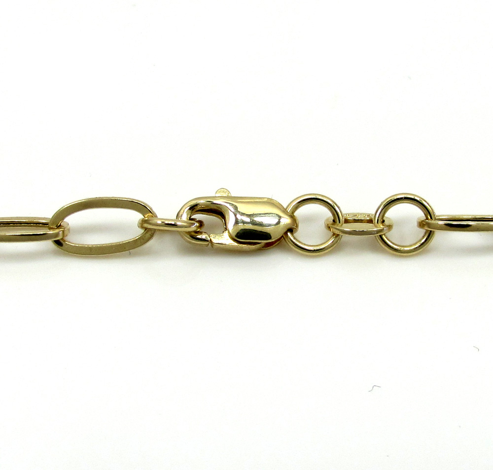 14k yellow gold fancy hollow oval box chain 16-30 inch 4mm - Image 4