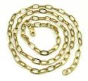14k yellow gold fancy hollow oval box chain 16-30 inch 4mm
