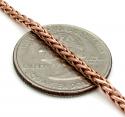 14k rose gold skinny hollow wheat franco chain 16-24 inch 2.5mm