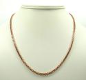 14k rose gold skinny hollow wheat franco chain 16-24 inch 2.5mm