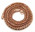 14k rose gold hollow wheat franco chain 16-24 inch 3.5mm