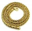 14k yellow gold large hollow wheat franco chain 22-30 inch 5mm