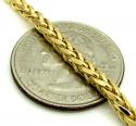 14k yellow gold skinny hollow wheat franco chain 16-30 inch 3mm
