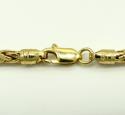 14k yellow gold skinny hollow wheat franco chain 16-30 inch 3mm