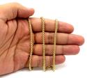 14k yellow gold skinny hollow wheat franco chain 16-30 inch 3mm