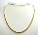 14k yellow gold skinny hollow wheat franco chain 16-30 inch 3mm