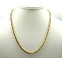14k yellow gold medium hollow wheat franco chain 16-30 inch 4mm