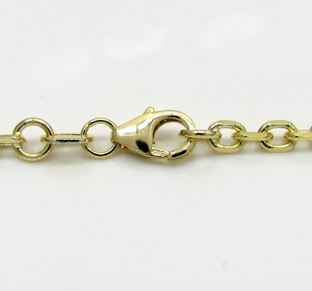 14k yellow gold skinny solid tight link cable chain 18-30 inch 2.5mm