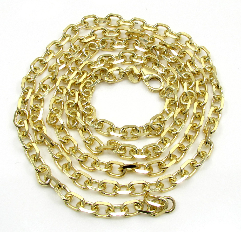 14k yellow gold medium solid cable chain 20-30 inch 3.5mm