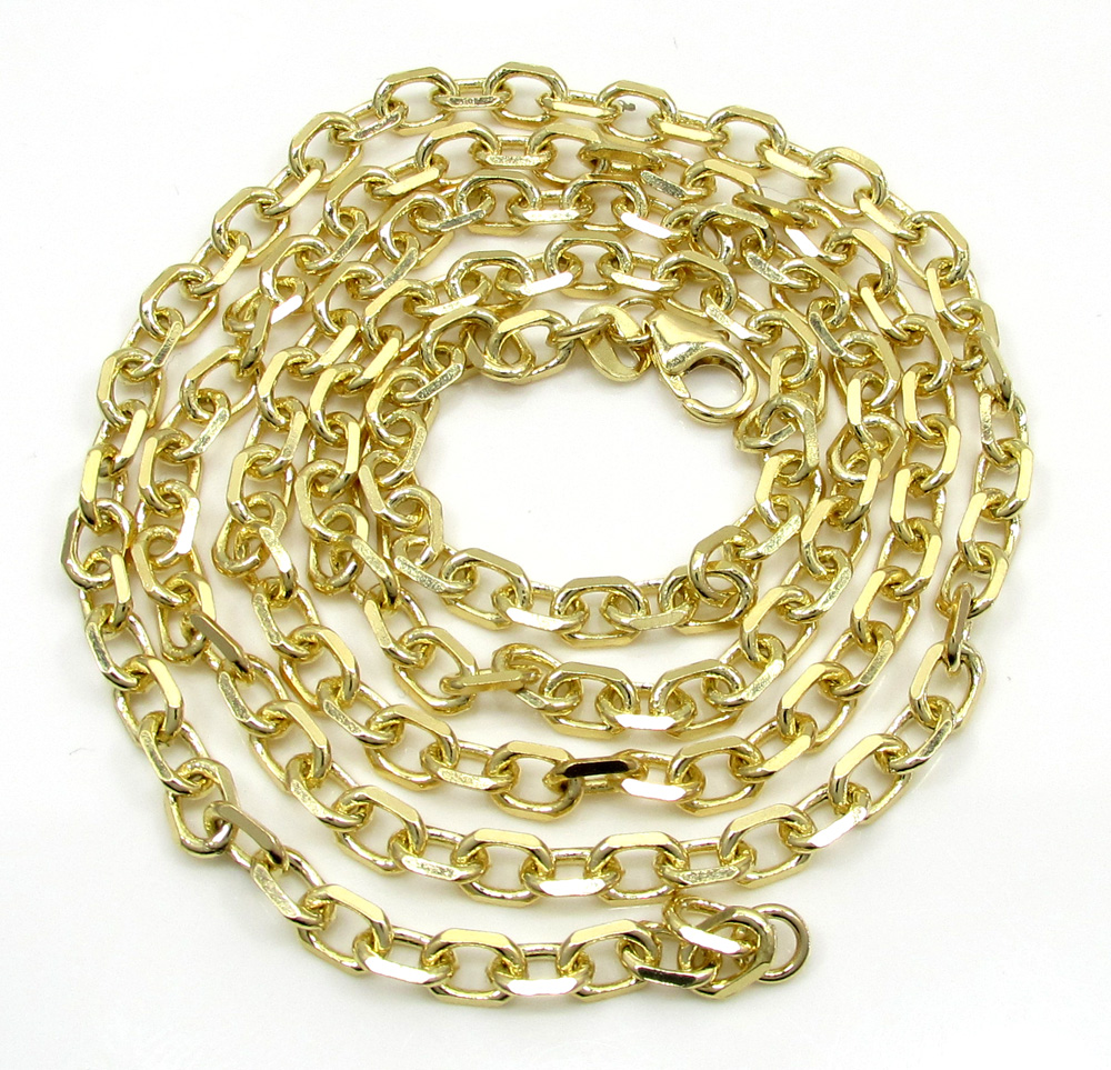 14k yellow gold medium solid cable chain 20-30 inch 3.5mm - Image 2