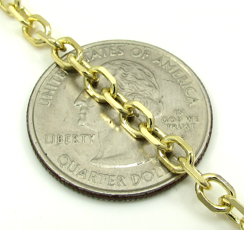 14k yellow gold medium solid cable chain 20-30 inch 3.5mm