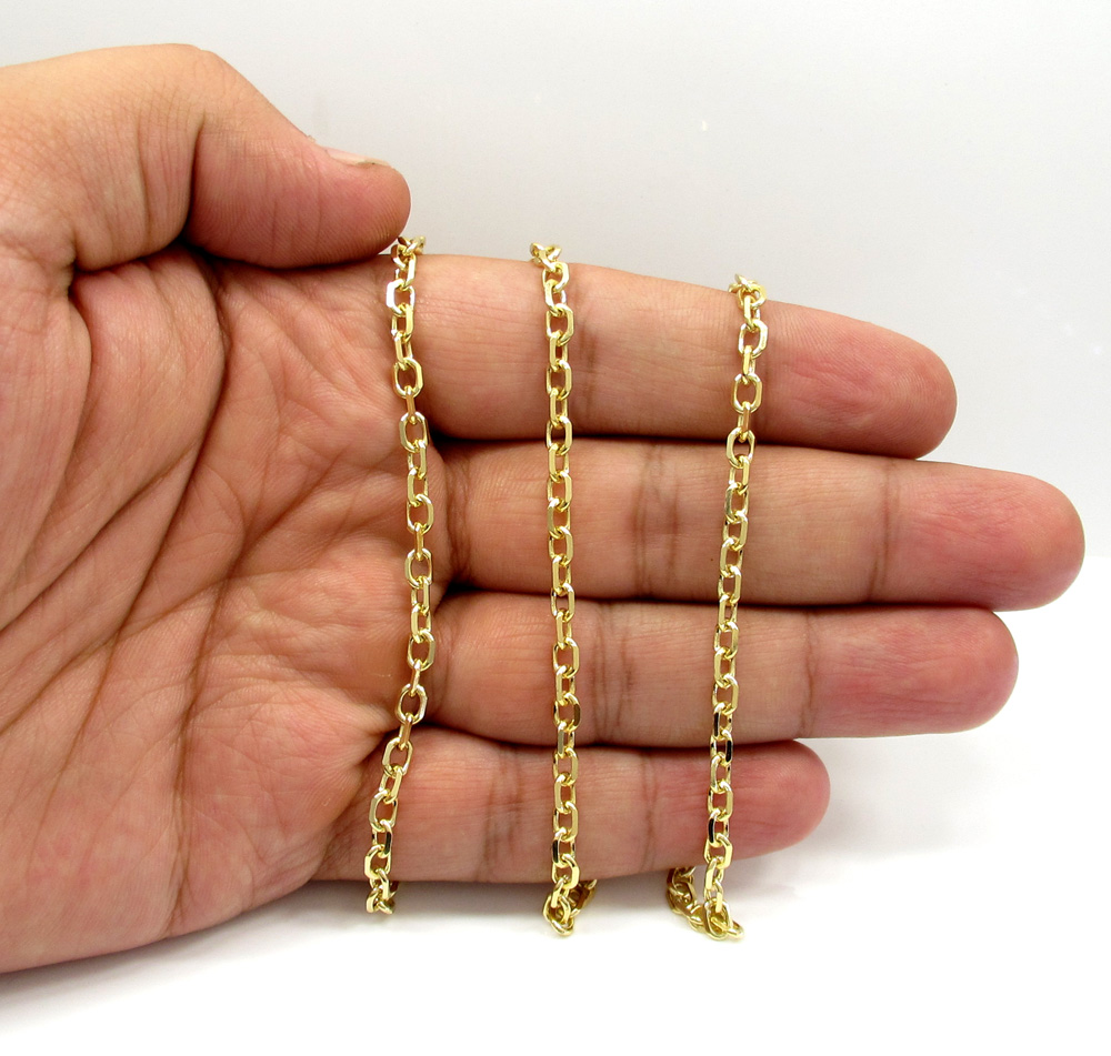 14k yellow gold medium solid cable chain 20-30 inch 3.5mm - Image 5