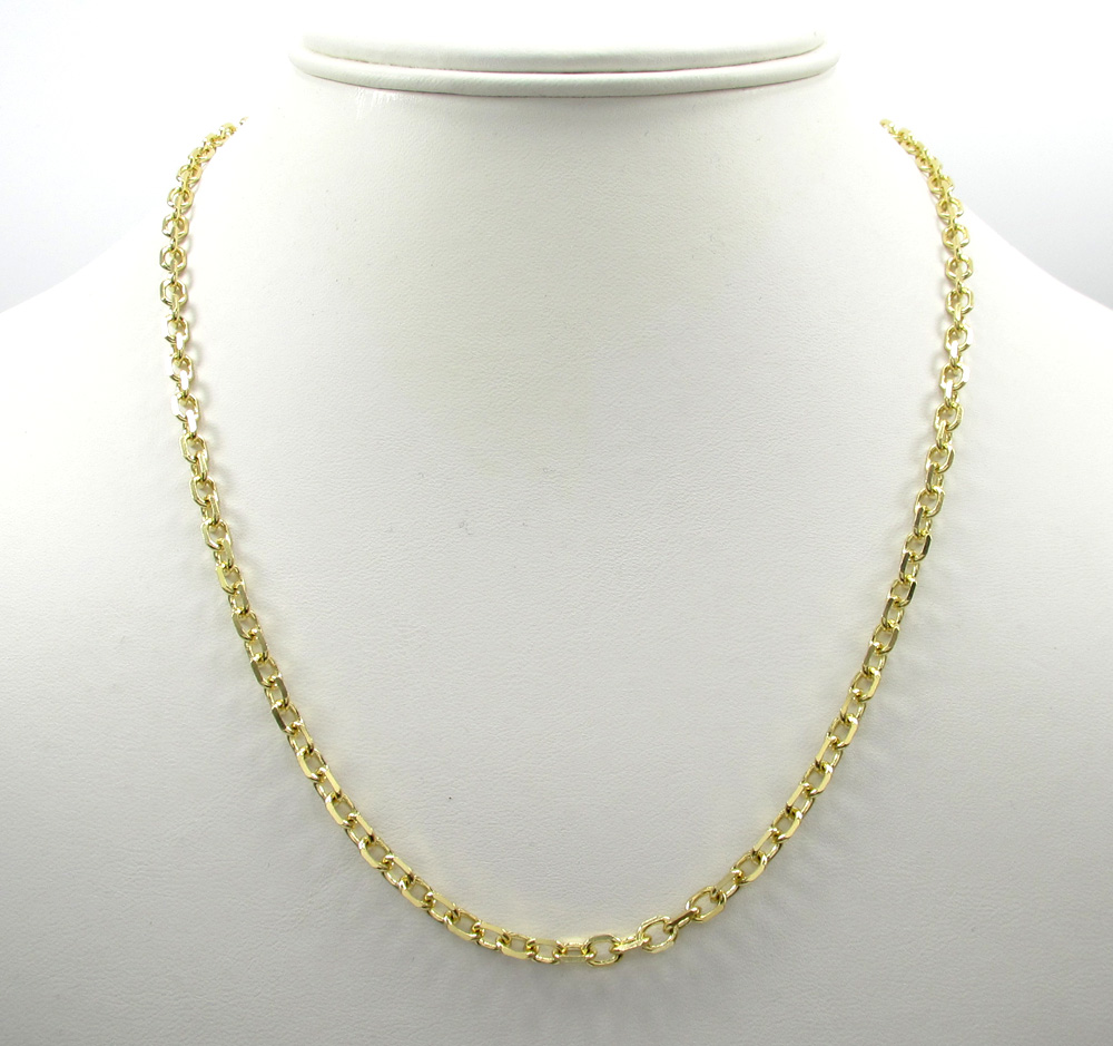 14k yellow gold medium solid cable chain 20-30 inch 3.5mm - Image 6