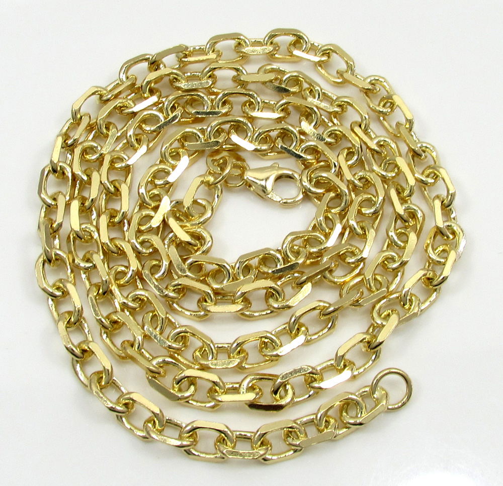 14k yellow gold solid cable chain 20-24 inch 4.5mm