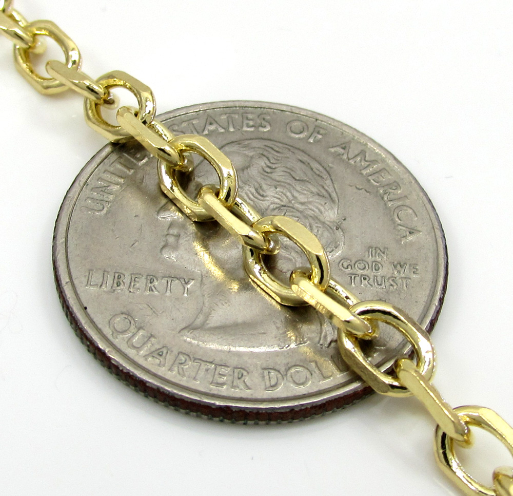 14k yellow gold solid cable chain 20-24 inch 4.5mm - Image 3