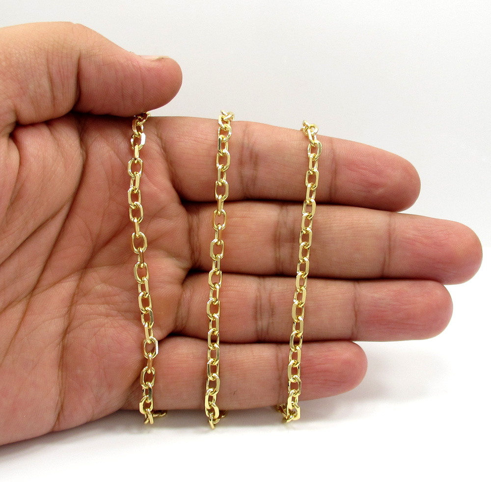 14k yellow gold solid cable chain 20-24 inch 4.5mm - Image 5