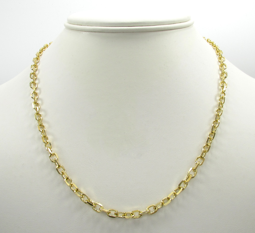 14k yellow gold solid cable chain 20-24 inch 4.5mm