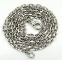 14k white gold super skinny solid elongated cable chain 16-24 inch 2.2mm